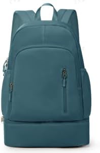 Gym Backpack for Women Men, Lightweight Gym Bag with Shoe Compartment, Waterproof Sports Backpack with Wet Pocket, Peacock Blue