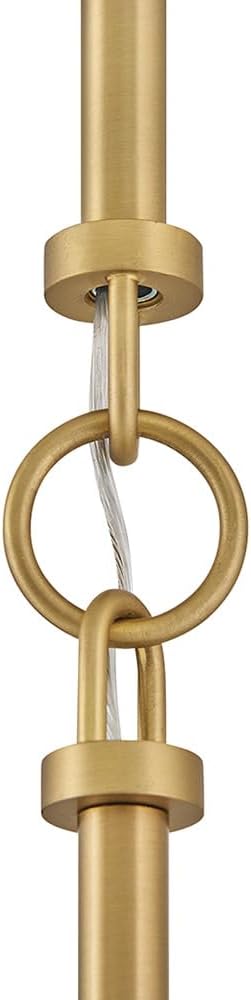 Hinkley Sadie 18" Medium Dome Pendant, Chalk White with Lacquered Brass | Two Tone Saucer Chandelier, Includes (5) 7" Downrods, Needs a Med. LED Bulb, Adjustable Height, Dining Room, Kitchen