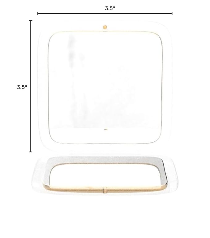 OMIRO Folding Compact Mirror, 1X/15X Magnification 3½” Pocket Size Square Hand Mirror for Travel Makeup (Gold)