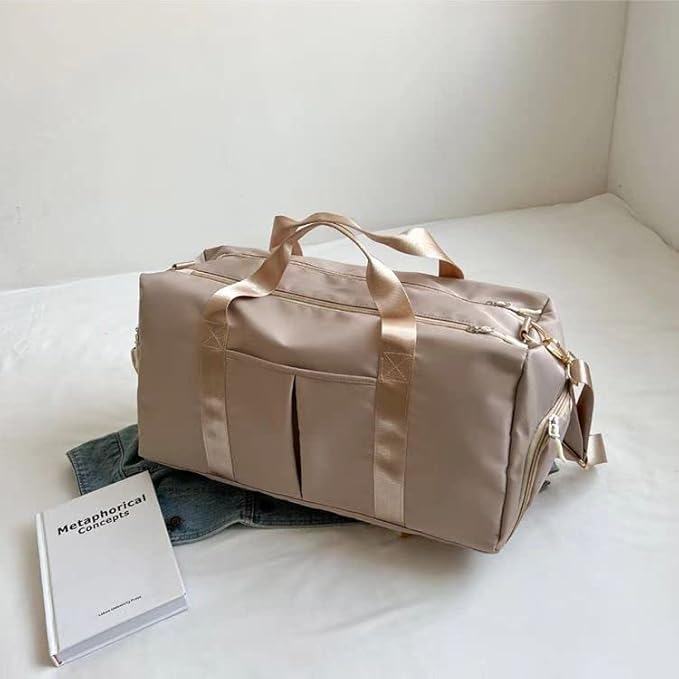 Men and Women's Travel Bag With Shoe Compartment Sports Tote Gym Bag Weekender Overnight Shoulder Bag