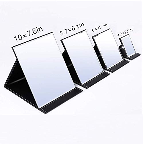 EFAILY Folding Travel Mirror, PU Portable Adjustable Rectangular Ultrathin Mirror, for Travel, Camping,Home (8.7W×6.1L)