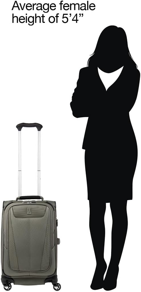 Travelpro Maxlite 5 Softside Expandable Luggage with 4 Spinner Wheels, Lightweight Suitcase, Men and Women, Slate Green, Carry-on 21-Inch