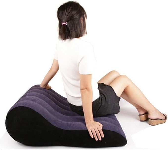 Inflatable Rocking Pillow, Bed Wedges & Body Positioners Pillow, Body Position Cushion, Surface Flocking for Sleeping Traveling Yoga (S-Shape Chair & Bed)