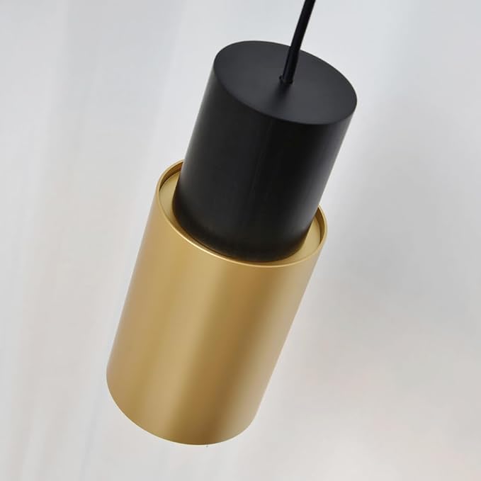 DUHU Gold Pendant Light,Modern Black Kitchen Island Light,Vintage Wood Hanging Lamp,Height Adjustable,Pendant Light Fixture for Nightstand Bedroom,Dining Room,Office,Cafe,Bars Light,E26,1pack