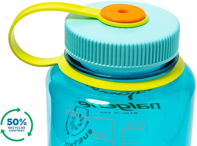 Nalgene 32 oz Wide Mouth Water Bottle | BPA-Free, Durable & Leak Proof, Lightweight Bottle for Hiking & Gym, Work & Travel