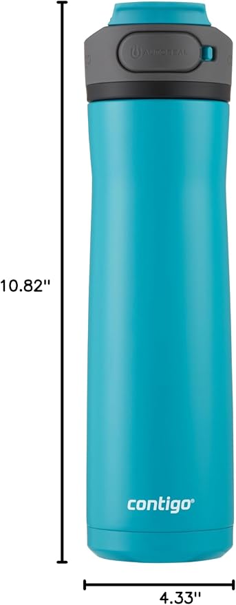 Contigo Cortland Chill 2.0 Stainless Steel Water Bottle with AUTOSEAL Lid 24 oz Juniper and Azalea 2-Pack