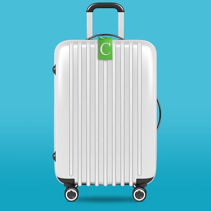 Luggage Tag Initial – Fully Bendable Tag w/Stainless Steel Loop (Letter C)