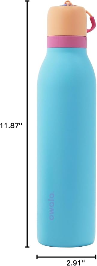 Owala FreeSip Twist Insulated Stainless Steel Water Bottle with Straw for Sports and Travel, BPA-Free, 24-oz, In Bloom