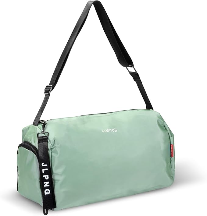 C&F BOGMOST Small Travel Duffel Bag with Shoe Compartment Foldable Waterproof Gym Bags for Gym Beach Swim Men Women Duffle Bags Lightweight Oxford Cloth Sports Bag-Light Green