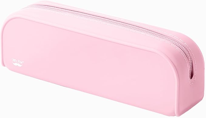 Mr. Pen- Silicone Pencil Case, Light Pink Pencil Pouch, Pencil Case Small, Pencil Pouch Aesthetic
