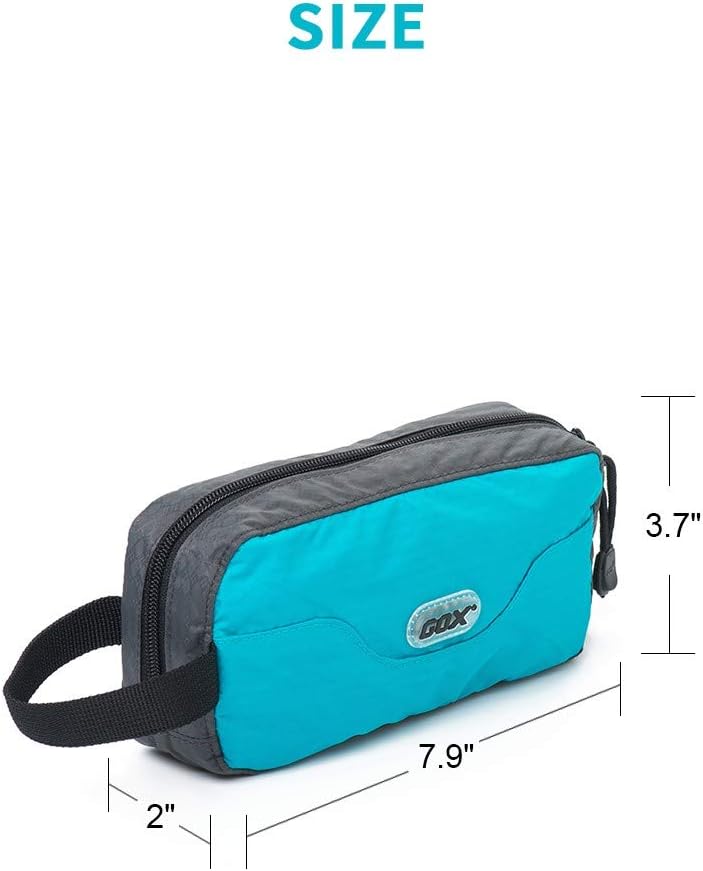 GOX Travel Small Toiletry Bag for Men Nylon Dopp Kit Medicine Bag Travel Organizer Pouch Shave Kits for Teens Toiletry Essentials Bathroom Compact (Turquoise, 7.9 * 3.7 * 2 Inches)