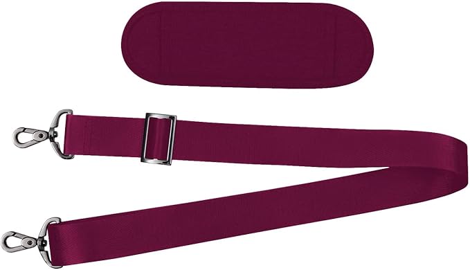 MOSISO 56 inch Shoulder Strap, Adjustable Thick Soft Universal Replacement Non-Slip Fit Padded with Metal Swivel Hooks for Laptop Shoulder Bag/Laptop Messenger Bag/Crossbody Bag, Wine Red