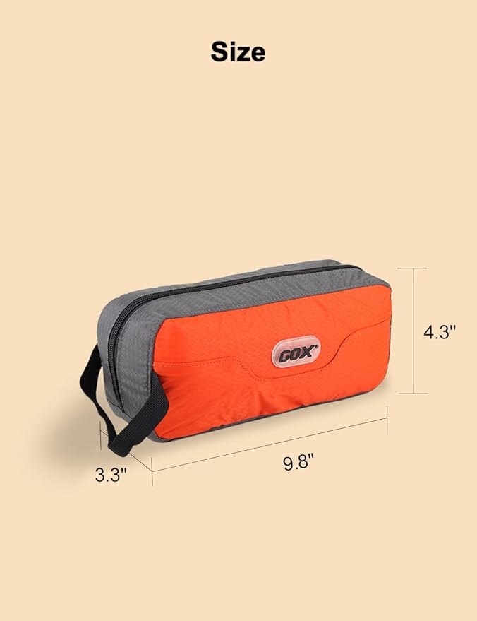 GOX Travel Small Toiletry Bag for Men Nylon Dopp Kit Medicine Bag Travel Organizer Pouch Shave Kits for Teens Toiletry Essentials Bathroom Compact (Orange, 9.8 * 4.3 * 3.3 Inches)