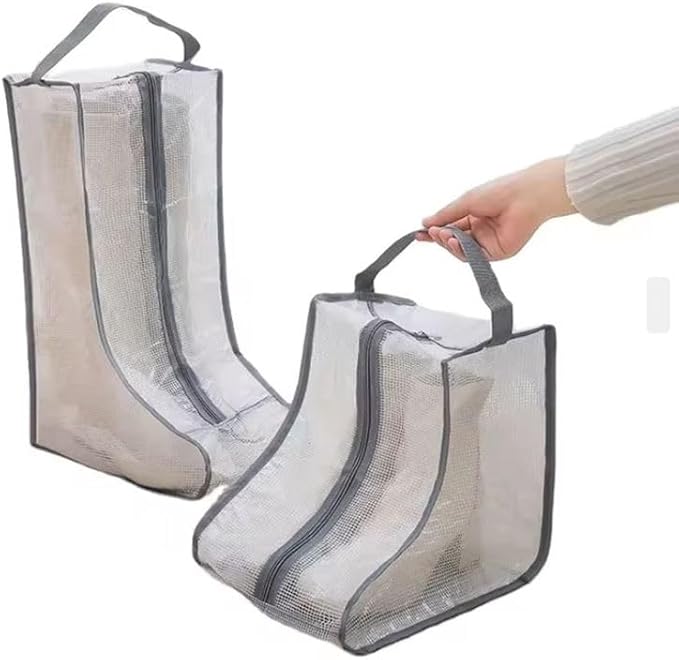 Hewnda Portable 2 Pack Boots Storage, Short Boots Storage/Protector Bag,Grey Portable waterproof storage bags are used for travel storage, under the bed, wardrobe, shoe cabinet and other home storage