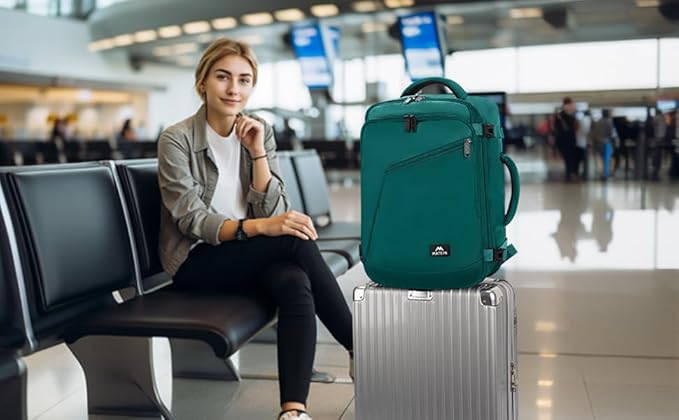 MATEIN Travel Backpack Large, Water Resistant Carry on Backpack for Travelling, Airline Approved Large Capacity Back Pack, Expandable Lightweight Overnight Daypack, Travel Gift, Peacock Blue