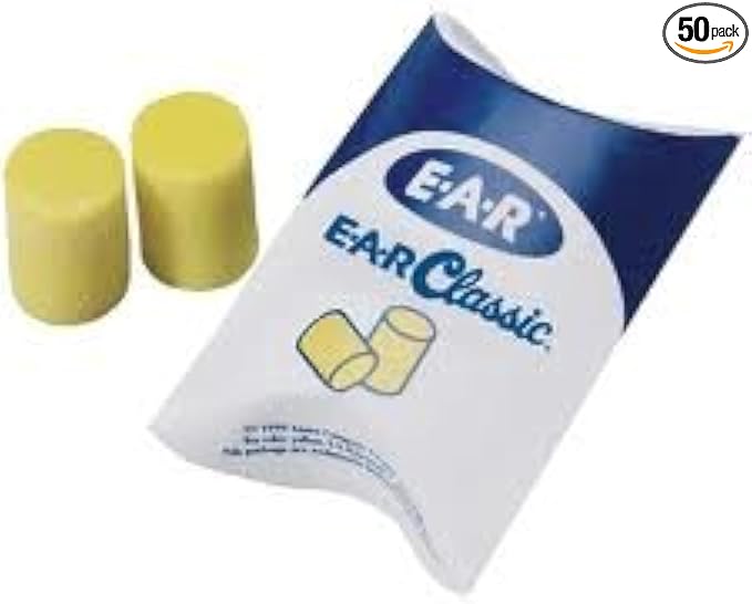 Earplugs Classic PVC Foam Diposable 50 Pack