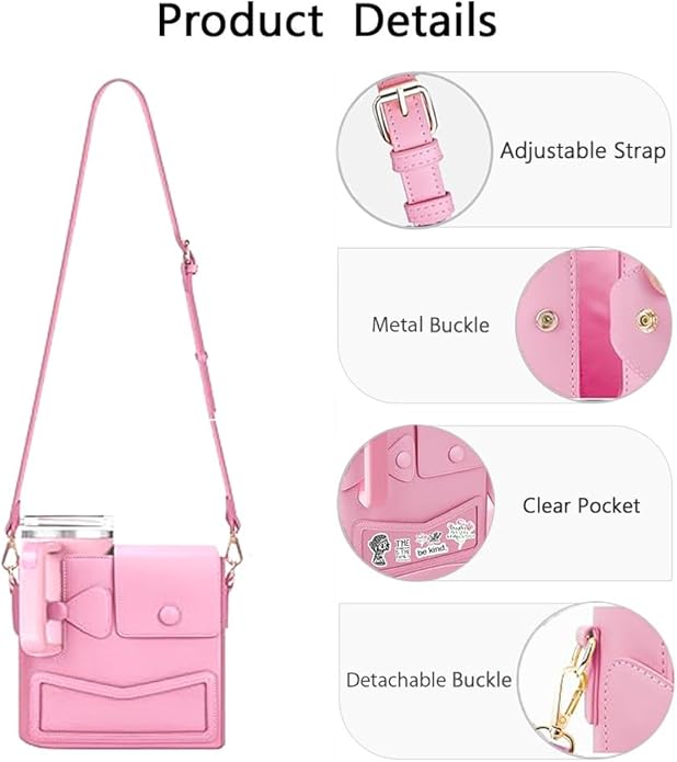 Stanley Purse Cup Holder Bag- Outdoor Portable Crossbody Bag for Stanley Cup Tumbler Purse