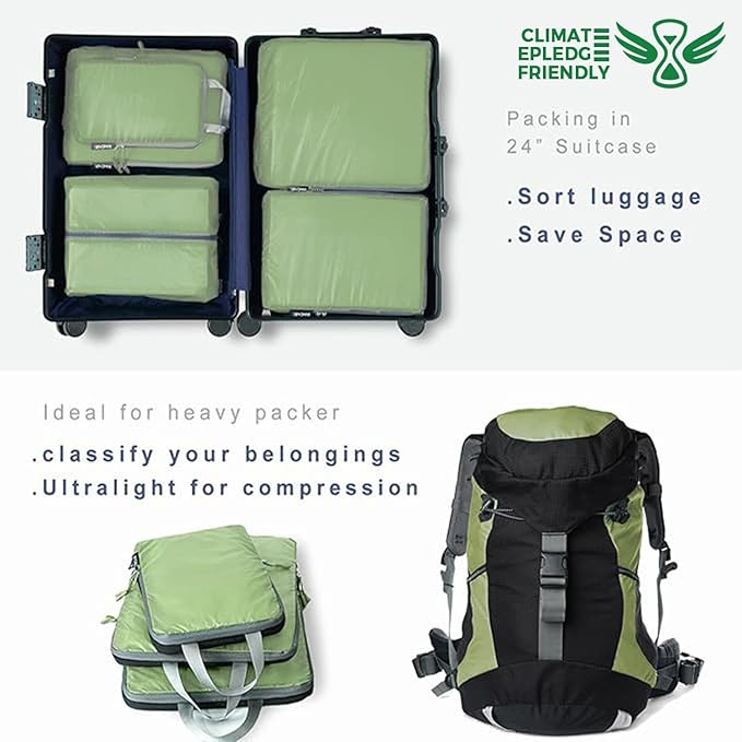 BAGAIL 6 Set Ultralight Compression Packing Cubes Packing Organizer for Travel Accessories Luggage Suitcase Backpack