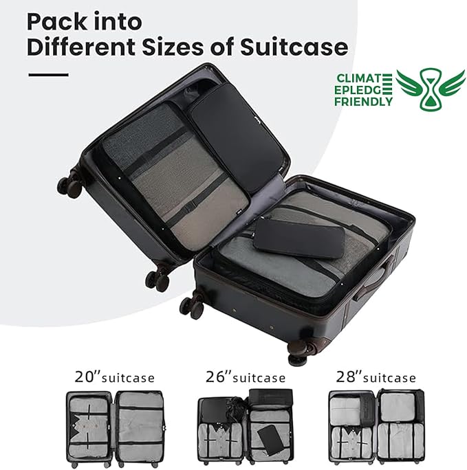 BAGAIL 6 Set/8 Set/10 Set Packing Cubes Various Sizes Packing Organizer for Travel Accessories Luggage Carry On Suitcase