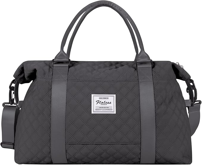 HYC00 Travel Duffel Bag,Carry-on Overnight Weekender Bags for Women,Sports Tote Gym Bag with Wet Pocket