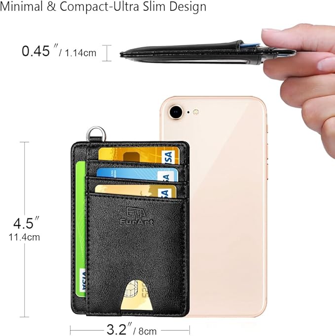 FurArt Slim Minimalist Wallet, Front Pocket Wallets, RFID Blocking, Credit Card Holder for Men