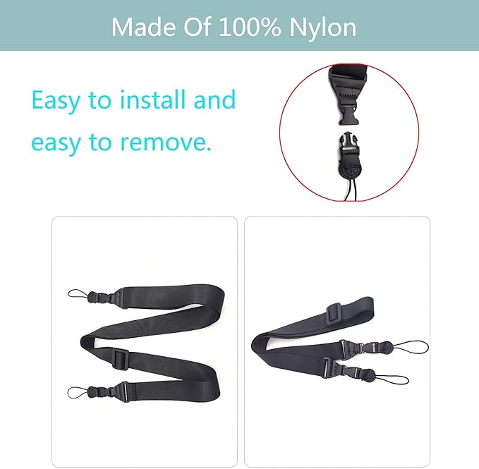 3 Pack Adjustable Shoulder Strap:Comfortable for iPad Strap Nylon Neck Lanyard for iPad/Samsung Tablet Case,Camera Binocular Crossbody Laptop Luggage Bag(Deep Black)