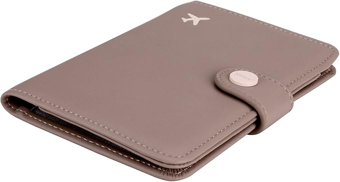 ZOPPEN Passport Holder Women, Passport Cover Travel Wallet Rfid Blocking Passport Wallet Cover Case Travel Essentials Document Organizer, Dusty Pink
