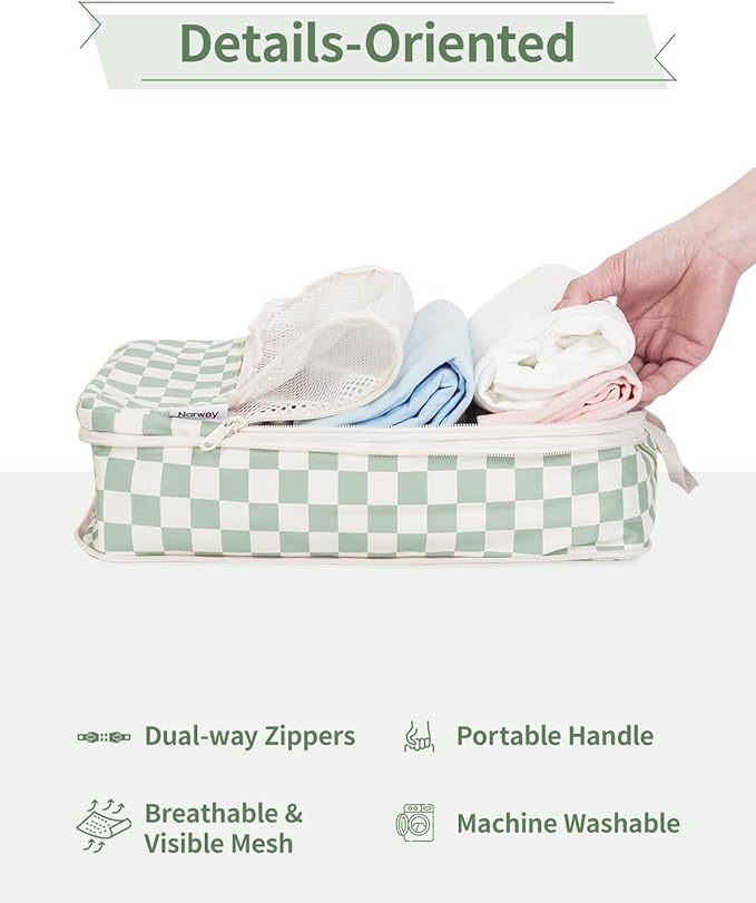 Narwey 6 Set/5 Set Compression Packing Cubes for Travel Kids Women Carry on, Packing Organizers Bag for Backpack Luggage Suitcase Duffle Bags