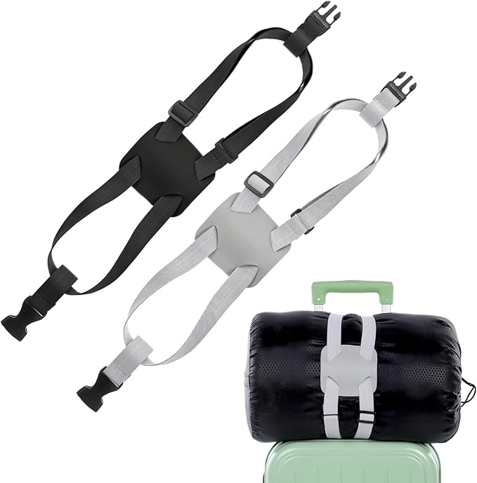 2 Pack Luggage Straps Bag Bungee for Add a Bag Suitcase Adjustable Belt Travel Suitcase Elastic Strap Belt Travel Accessories Connecting Carry On Bags Add Bags
