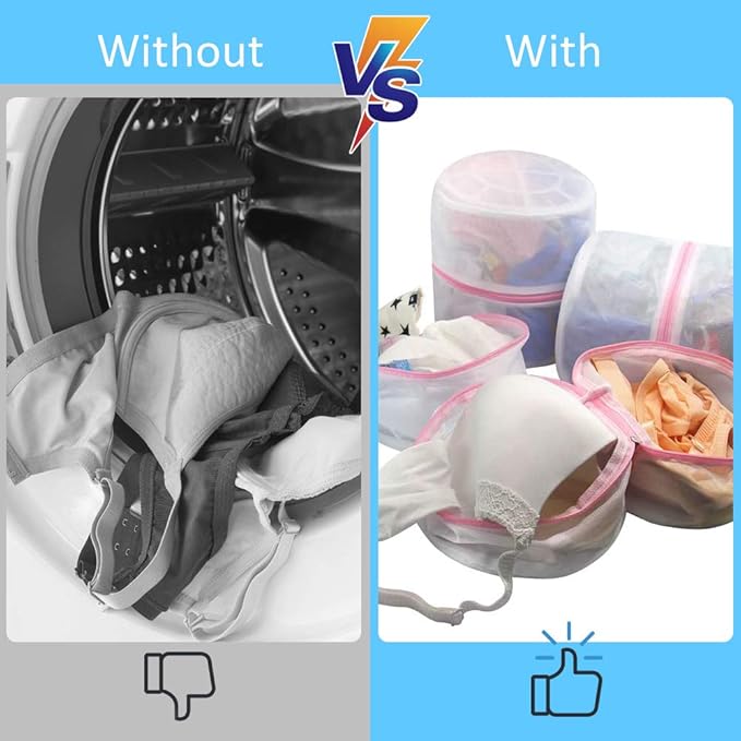 GOGOODA Mesh Laundry Bags for Delicates Durable Protective Wash Bags Travel Storage Bags for Intimates Lingerie, 4 PCS (8 * 6.5in)