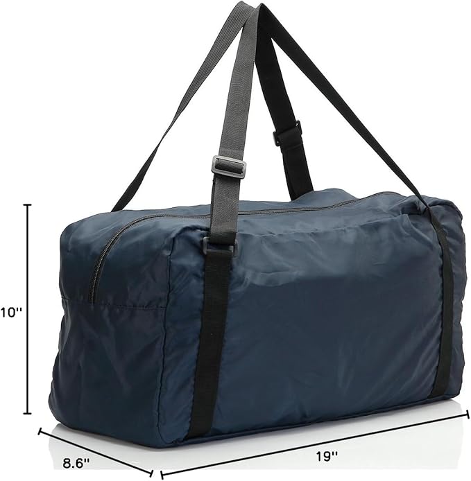 HOLYLUCK Foldable Travel Duffel Bag For Women & Men Luggage Great for Gym (Navy Blue)