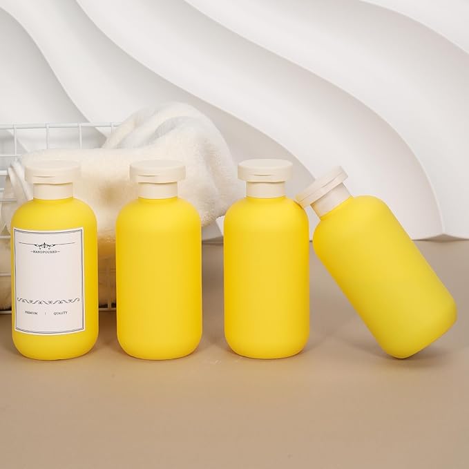 ASEVAT 6.7oz Leak Proof Travel Bottle with Flip Cap, Shampoo and Conditioner Bottle Set, Refillable Containers for Lotion, Cream Shampoo