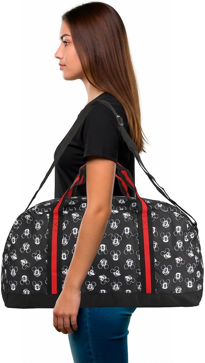 Disney Mickey Mouse Faces All-Over Print Black 21" Packable Duffel