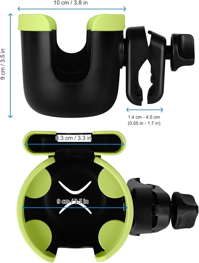 Accmor Stroller Cup Holder with Phone Holder, Bike Cup Holder, Universal Cup Holder for Uppababy Nuna Doona Strollers, 2-in-1 Cup Phone Holder for Stroller Bike Wheelchair Walker Accessory