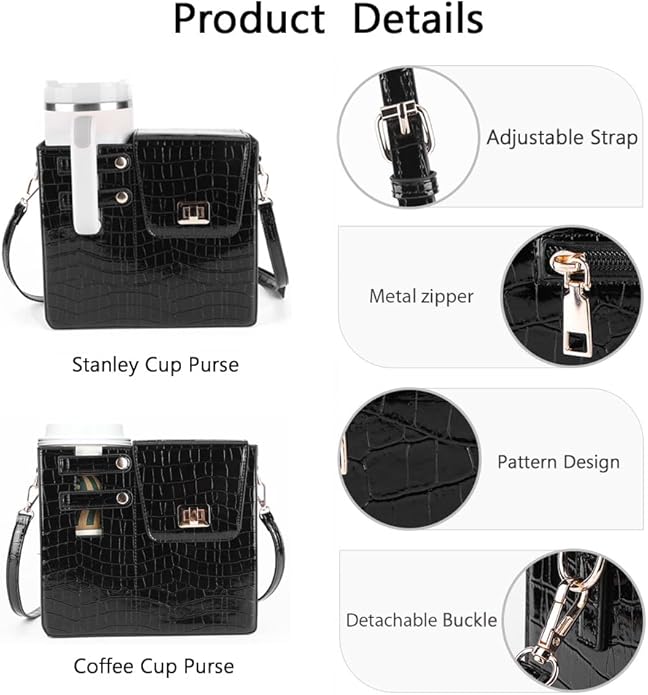 Stanley Purse Cup Holder Bag- Outdoor Portable Crossbody Bag for Stanley Cup Tumbler Purse
