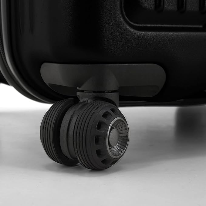 Traveler's Choice Ultimax II Polycarbonate Hardside Luggage with Spinner Wheels, Matte Black, 28-Inch Medium Trunk