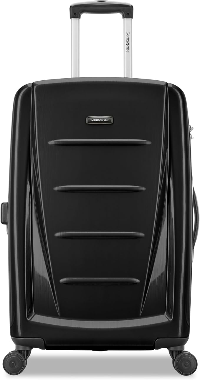 Samsonite Winfield 2 Hardside Expandable Luggage with Spinner Wheels, Brushed Anthracite, Checked-Medium 24-Inch