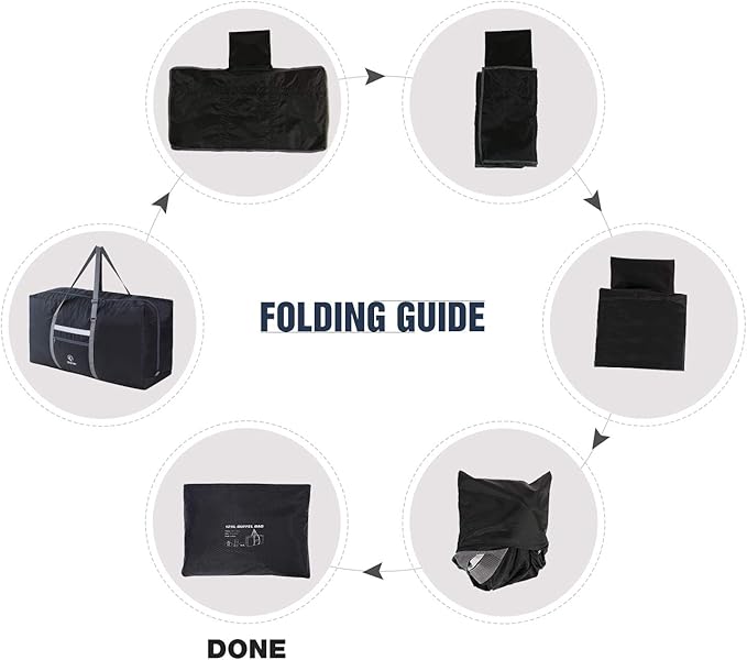 REDCAMP 125L Foldable Extra Large Duffle Bag, Lightweight Travel Duffel Bag with Adjustable Strap for Men Women, Black 125L