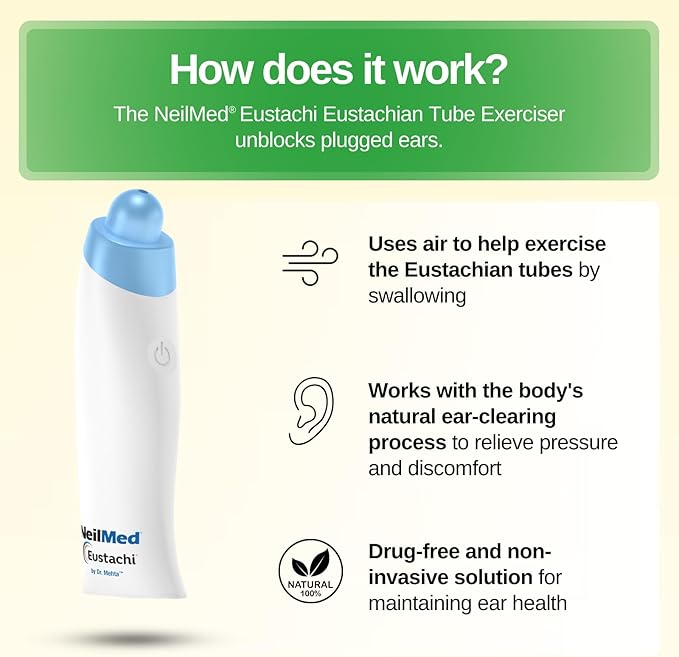 NeilMed Eustachi-Eustachian Tube Exercise-Pop Blocked Ears Safely. Helps Relieve Ear Pressure