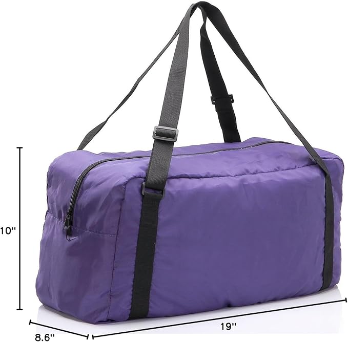 HOLYLUCK Foldable Travel Duffel Bag For Women & Men Luggage Great for Gym (Purple)