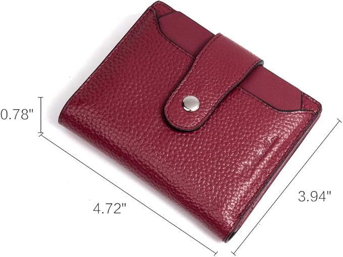 BOSTANTEN Women Leather Wallet RFID Blocking Small Bifold Zipper Pocket Wallet Card Case Purse with ID Window