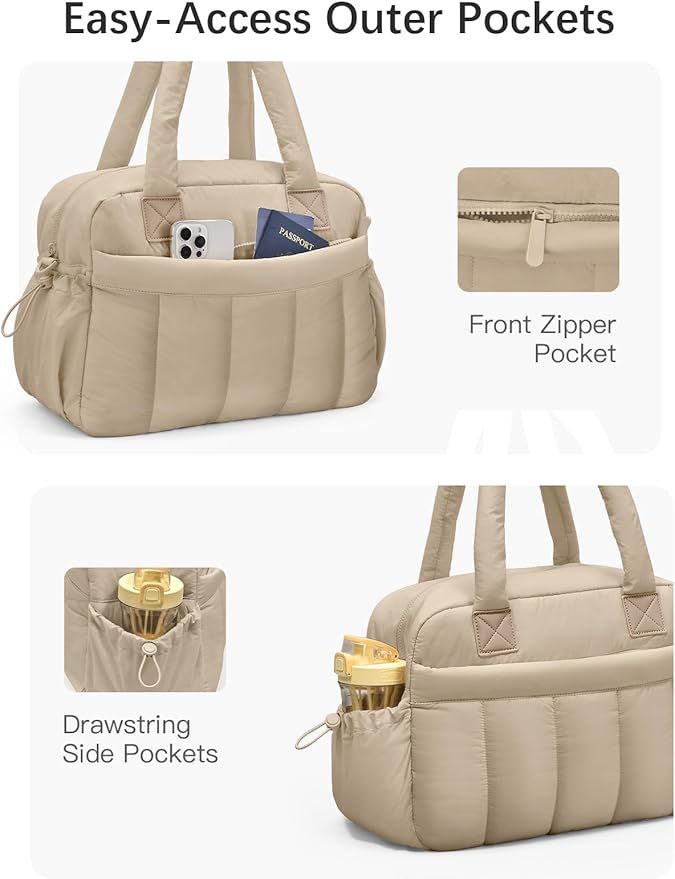 oscaurt Gym Bag for Women Lightweight Duffle Bag for Travel with Toiletry Pouch Water Resistant Carry On Weekender Overnight Duffel
