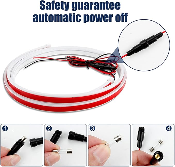 Car LED Hood Light Strip for Cars, SUVs, Trucks, Yellow, 70 Inch | 12V, Universal, Flexible Waterproof Daytime Running Light, Dynamic Scan Start-up Effect, Super Bright Bonnet Lights