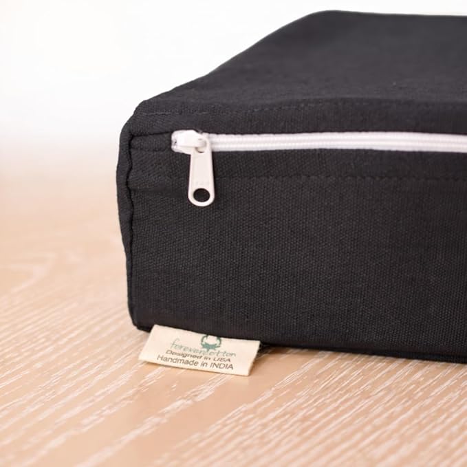 Packing Cubes Bag Pure Canvas Travel Organizers (10"x7"x3x") with Durable YKK Zippers for Clothes, Shoes & Luggage Storage (Set of 3 SMALL, Black)