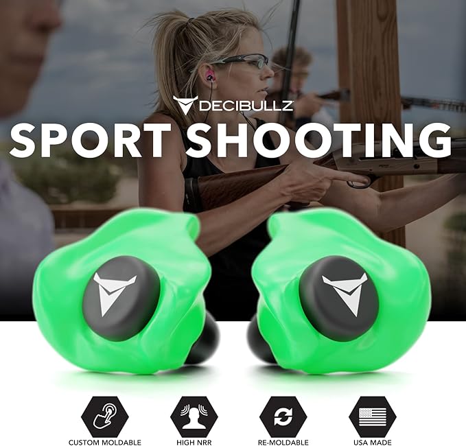 Decibullz - Custom Molded Earplugs, 31dB Highest NRR, Comfortable Hearing Protection for Shooting, Travel, Work and Concerts