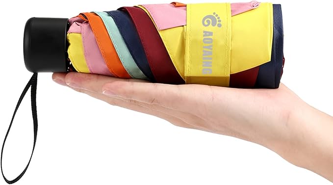 GAOYAING Small Mini Umbrella with Case Light Compact Design Perfect for Travel Lightweight Portable Parasol Outdoor Sun&Rain Umbrellas 34 Inches