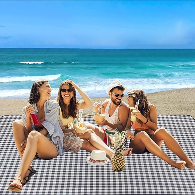 Picnic Beach Blanket, Picnic Mat 80x60in Waterproof Foldable, Family Mat, Portable Large Picnic Blankets for Travel, Hiking, Music Festival