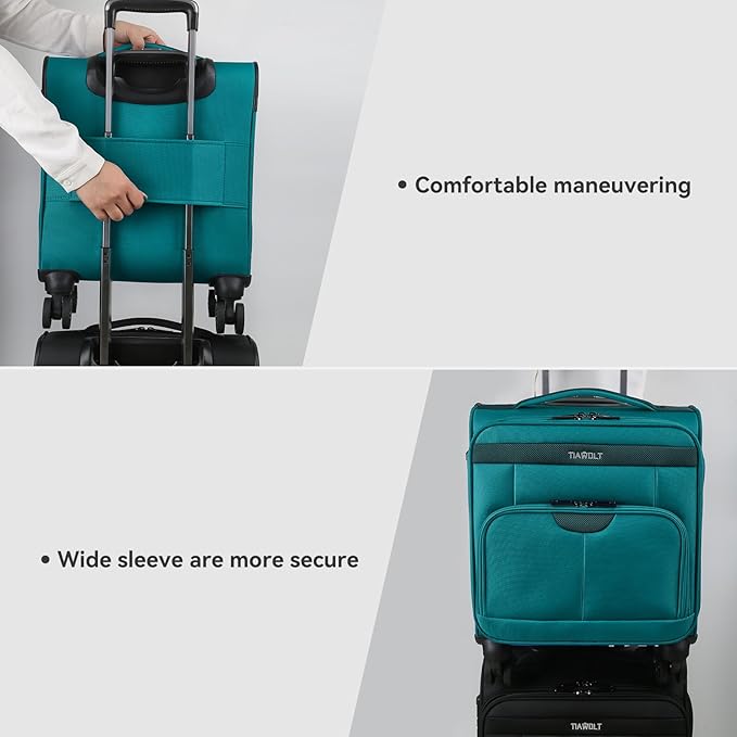 16 Inch Underseat Carry on Luggage With Wheels Softside Lightweight Compact Business Suitcases Travel Bag with Spinner Wheels Airline Approved Luggage for Short Trip,Green