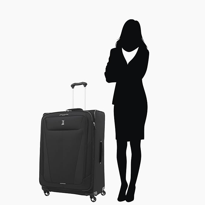 Travelpro Maxlite 5 Softside Expandable Luggage with 4 Spinner Wheels, Lightweight Suitcase, Men and Women, Black, 3-Piece Set (21/25/29)