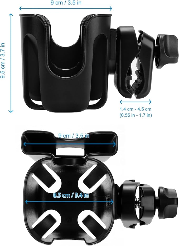 Accmor Universal Cup Holder, Stroller Cup Holder, 360° Rotatable Large Caliber Designed Bottle Holder for Stroller, Bike, Wheelchair, Walker, Scooter